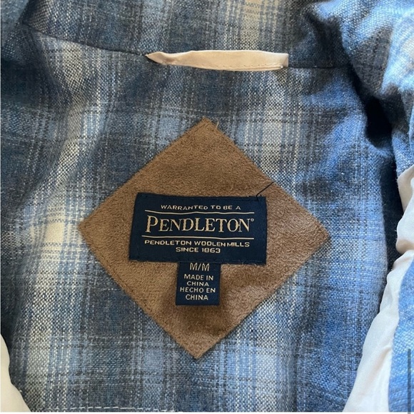 Pendleton Cream Sherpa Shearling Fuzzy Fleece Zip Up Jacket Women's Size Medium - Picture 11 of 12